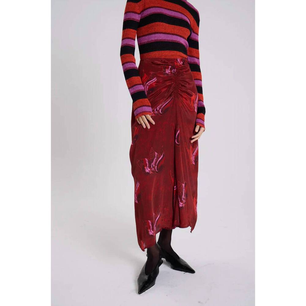 NEW MARIA CHER bonny midi skirt in red